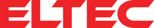 The image shows the word ELTEC in bold, uppercase red letters on a transparent background.