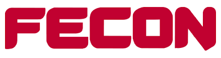 The image shows the word FECON in bold, uppercase red letters on a white background.